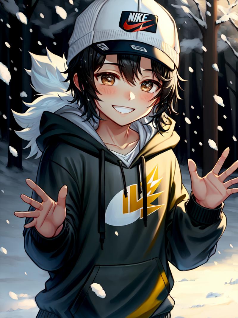 1675441433-3796322651-tomboy black hair hoodie smiling waving nike hat snowing beautiful cute blushing dappled with sunlight-0.png